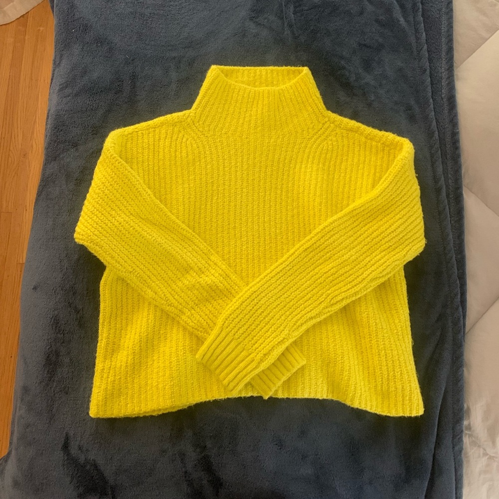 Yellow knit Anthropologie sweater